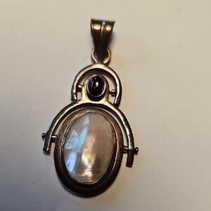 Mabe Pearl And Garnet Pendant